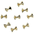 Pikkukuva 1 / 5: 50x ranskalainen rusetti kynsikoristeet rusetit kynsitaidekoristeet kynsitarvikkeet seoksesta naisten ja tyttöjen kynsitaidekoristeet Golden bow 9 x 6mm