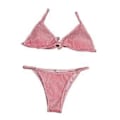 Miniatyrbillede 1 af 5: Dame Badedragt Push Up BH Bikini Sæt Strandtøj (Pink XL) Pink XL