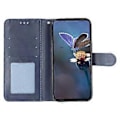 Miniatyrbild 2 av 5: För Motorola Edge 50 Ultra 5G Fodral Spetsblommor PU Läder Flip Plånbok Telefonfodral Dark Blue