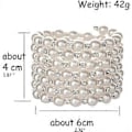 Miniatyrbillede 2 af 5: Krystaller og glitrende diamanter perle elastisk armbånd - 7 rækker Art Deco brudesmykker guld Silver