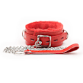 Miniatyrbilde 5 av 5: Furry Goth O-Ring Kjede Punk Slave Leash Choker PU Rose Lær C