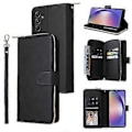Miniatyrbillede 1 af 5: Til Samsung Galaxy A55 5G Etui Kortlommer Lynlås Læder Telefon Cover Style D