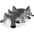 Miniatyrbillede 1 af 5: 3 Pak Ulvemasker, Filt Halvmaske Sort Ulv Dyremaske Ha