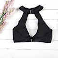 Miniatyrbilde 5 av 5: Plus Size Dame Bade Drakter Sexy Badedrakt, Bikini Sett Badetøy, Ren farge & Vattert Cup & Høy Skåret Bikini Sett L L