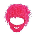 Miniatyrbild 5 av 5: Stickad Mössa Stickad Beanieluva Casual Maskeradrekvisita Män Kvinnor Varm Huvudbonad Vinter Luddig Vintermössa för Semester Snowboardåkning (Mörkrosa L)