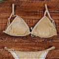 Miniatyrbild 5 av 5: Dam Baddräkt Push Up BH Bikini Set Strandkläder (Guld M) Gold M