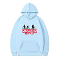 Stranger Things Trykket Pullover Hettegenser med Fleecejakke - Lyseblå - Størrelse XL Light Blue XL