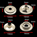Miniatyrbilde 4 av 5: 100 stk 15 mm rustfritt stål trykknapp med hette