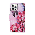 Miniatyrbillede 3 af 5: Farvet Tegne Etui til iPhone 12 Pro Max Red Flower Butterfly