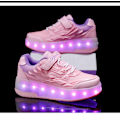 Miniatyrbillede 5 af 5: Børnesneakers Dobbelthjulede Sko LED Lys Sko Q7-yky.29.Pink Pink 29