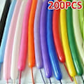 Miniatyrbillede 2 af 5: 200 stk./sæt Strip Ballon Fødselsdagsfest Jul Blandet Farve Lang Dyrebinding Set 1
