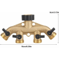 Miniatyrbilde 4 av 5: 1 stk 4-veis messing hageslange splitter 3/4\" kran splitter stopp C