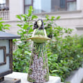 Miniatyrbillede 3 af 5: Fe-havefigur med fuglefoderstatue skulptur græsplænedekoration