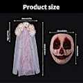 Miniatyrbillede 3 af 5: Gotisk Brudeslør til Kvinder Halloween Kostume Tilbehør Slør Ansigtsmaske Blodig Blomst Hårbøjle Slør til Temafest SET