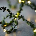 Pikkukuva 4 / 5: 4M 40 LED Kukkaköynnös Vihreät Lehdet Rattan-Valojuova, Kuparilanka Lehti