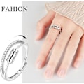 Miniatyrbillede 5 af 5: 4 fingerring-gyroer til kvinder, åben roterende fingerring i rustfrit stål, justerbare stabletilbehør, angstlindrende ring B
