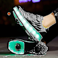 Miniatyrbillede 5 af 5: Børnesneakers Dobbelthjulede Sko LED Lys Sko Q7-yky.32.Sort Black 32
