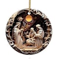 Miniatyrbilde 1 av 2: Delikat Julekrybbe Ornament Kunstnerisk Julehengende Anheng Ornament for å Feire Fødselen 1