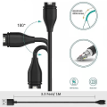 Miniatyrbilde 5 av 5: For Garmin Fenix 5/5s/5x/plus/6/6s/6x/pro Smartklokke Lader, Erstatning Usb Data Synkroniserings Ladekabel Ledning, Svart.