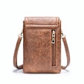 Pikkukuva 5 / 5: Karamellin värinen, kuumaa myyvä naisten nahkainen puhelimen crossbody-laukku, t