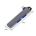 Pikkukuva 3 / 5: Kannettava USB3.0 Hub USB3.0 - MultiPorts Hub -sovitin, jossa on 1 USB3.0- ja 2 USB2.0-porttia, Plug and Play -yhteensopivuus, hopea Silver