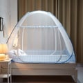 Miniatyrbilde 3 av 4: Sammenleggbar myggnetting for seng, bærbar dobbeltdørs reisemyggnetting med nettbunn, enkel å installere - Pop-up myggnettingtelt