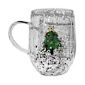 Miniatyrbillede 1 af 5: Dobbeltlags Krus Varmebestandig Glas Kop Juletema 300ml Varm Drik Drikkevarer til Familiesammenkomster Star tree with hand