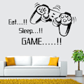 Pikkukuva 3 / 5: Pelivarusteiden seinätarrat poikien huoneeseen, EAT Sleep Game + Ga