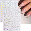 Miniatyrbild 4 av 5: 8 Ark Aurora Nagelstickers 3D Holografisk Laser Hjärta Stjärna Måne