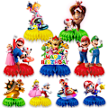 Miniatyrbillede 2 af 5: 9-delt sæt af Mario-tema fest fødselsdag dekorationer, 3D honningk