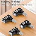 Miniatyrbillede 2 af 5: Kvalitets USB 2.0 B Han til Hun Adapter For Hurtig Dataoverførsel Med Printere Og Scannere Plug and Play Tilslutning Bend left