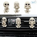 Miniatyrbillede 1 af 5: Bilindretning Duftpind Diffuser, 3stk Skull Trio Statue, Aromaterapi Diffuser, til Hjemmeindretning, Bil, Have (3)