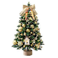 Miniatyrbillede 5 af 5: Mini Juletræ til Skrivebord 2023 Julepynt Håndværk Dekorativt Ornament Festlig LED Lysdekoration til Pejs Skrivebord Golden