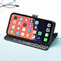 Miniatyrbillede 3 af 5: Wallet Case, Flip Case PU Læder Præget Folio Magnetisk Støttefod Cover Kortlommer til iPhone 14