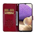 Miniatyrbillede 2 af 5: Til Samsung Galaxy S24 FE Wallet Case Ugle Blomst Præget Rhinestone Læder Cover Style A