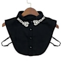 Miniatyrbillede 1 af 5: Dame Kvinder Vanddråbe Imitation Krystal Chiffon Falske Kraver Smykker Rhineston Sort Black