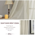 Miniatyrbillede 4 af 5: 2 stk. Beige Voile Gardiner 150x250 cm Semi-Sheer Øje i