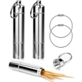 Pikkukuva 4 / 5: Hopeinen 14 × 103 mm:n kannettava metallinen hammastikun pidike