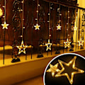 Miniatyrbild 2 av 4: 12 stjärnformade LED-ljusslingor, ljusslinga julstjärnor