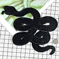 Miniatyrbild 4 av 5: Orm Broderad Patch för Kläder Stryk på Sy Applikation Söt Patch Tygmärke DIY Klädtillbehör Svart