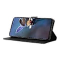 Miniatyrbillede 3 af 5: For Honor 400 Lite Etui Wallet Stand Præget Trekantmønster Læder Telefon Flip Cover Black