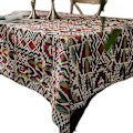 Miniatyrbild 1 av 5: Bordsduk, rektangulär linneduk Boho Farmhouse kraftigt tyg bordsöverdrag, säckvävsrandig geometrisk tvättbar bordsskiva för fester kaffe kök