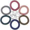 Miniatyrbild 1 av 4: 6-färgad handledsnyckelring i plast, fjäderformad, flexibel spiralhandledsspole