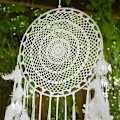 Miniatyrbillede 3 af 5: 1 stk. Stor Boho Dreamcatcher Hvid Fjer Macrame Vægophæng Vi