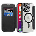 Miniatyrbillede 2 af 5: Magnetisk lædercover til iPhone 16 Pro Max med kortlommer og RFID-blokering Style A