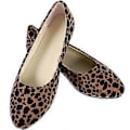 Miniatyrbild 3 av 4: Mode Leopard Skor Plattor Spetsiga Skor Fritid för Kvinnor Damer (Khaki Leopard, Storlek 40)