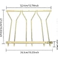 Miniatyrbilde 3 av 4: Gullfarget vinglassholder på 27,5 cm for under skap, stativ for vinglass, oppbevaringsstativ for stettglass, 3 rader