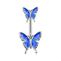 Miniatyrbillede 4 af 5: 4 stk. Navlepiercing Butterfly 316L Rustfrit Stål