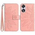 Pikkukuva 1 / 5: Oppo A58 4G lompakkokotelo, auringonkukkakuvio, jalustallinen nahkakotelo ja ranneke Style D