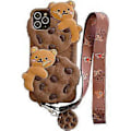 Miniatyrbillede 1 af 5: JUSCH Etui til iPhone 11 Sød med nøglesnor nøglering Kawaii Telefon Etuier 3D Tegneserie Bjørn Cookie iPhone Etui Blød Silikone Stødsikker Beskyttende Etui Cov